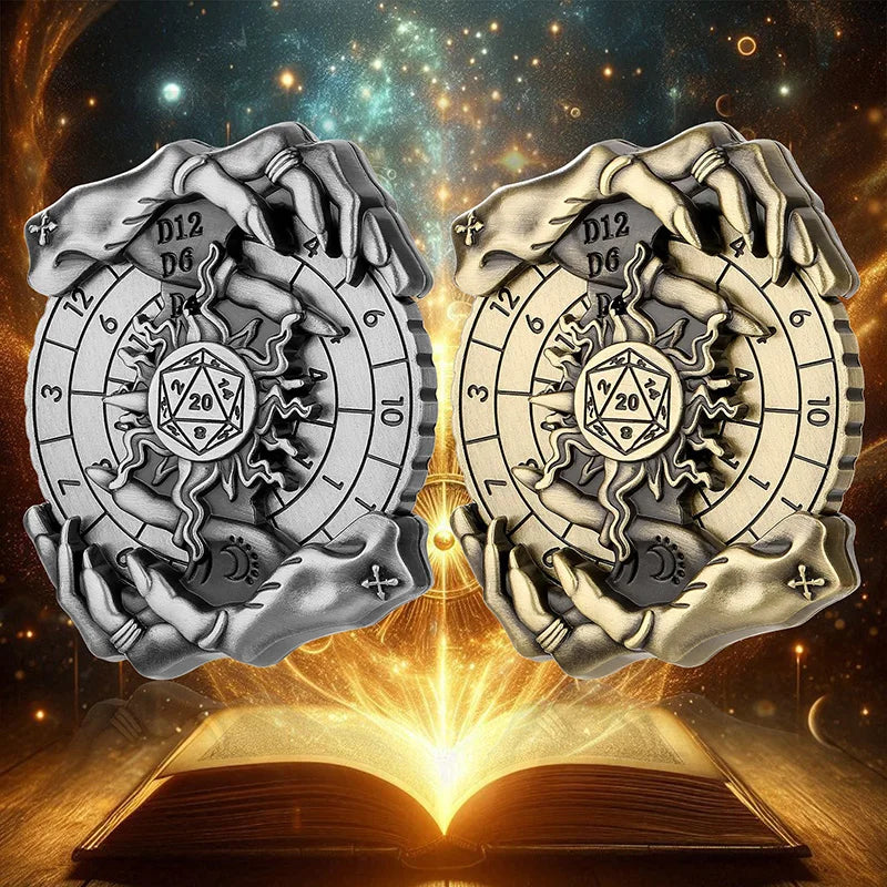 7 in 1 Roulette Dice Rotating Digital Compass DND Metal Dice for Dungeon & Dragons Role Playing Games RPG Spinner Tabletop Games