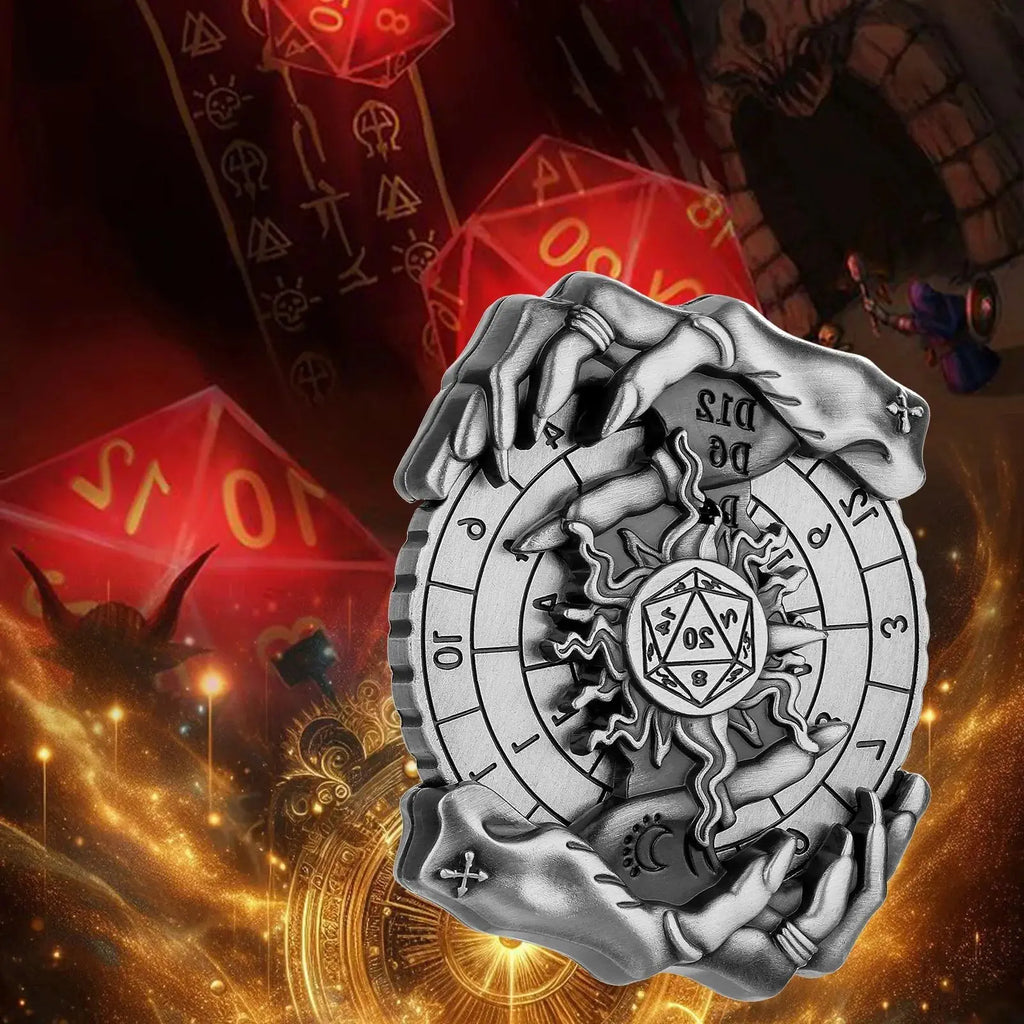 7 in 1 Roulette Dice Rotating Digital Compass DND Metal Dice for Dungeon & Dragons Role Playing Games RPG Spinner Tabletop Games