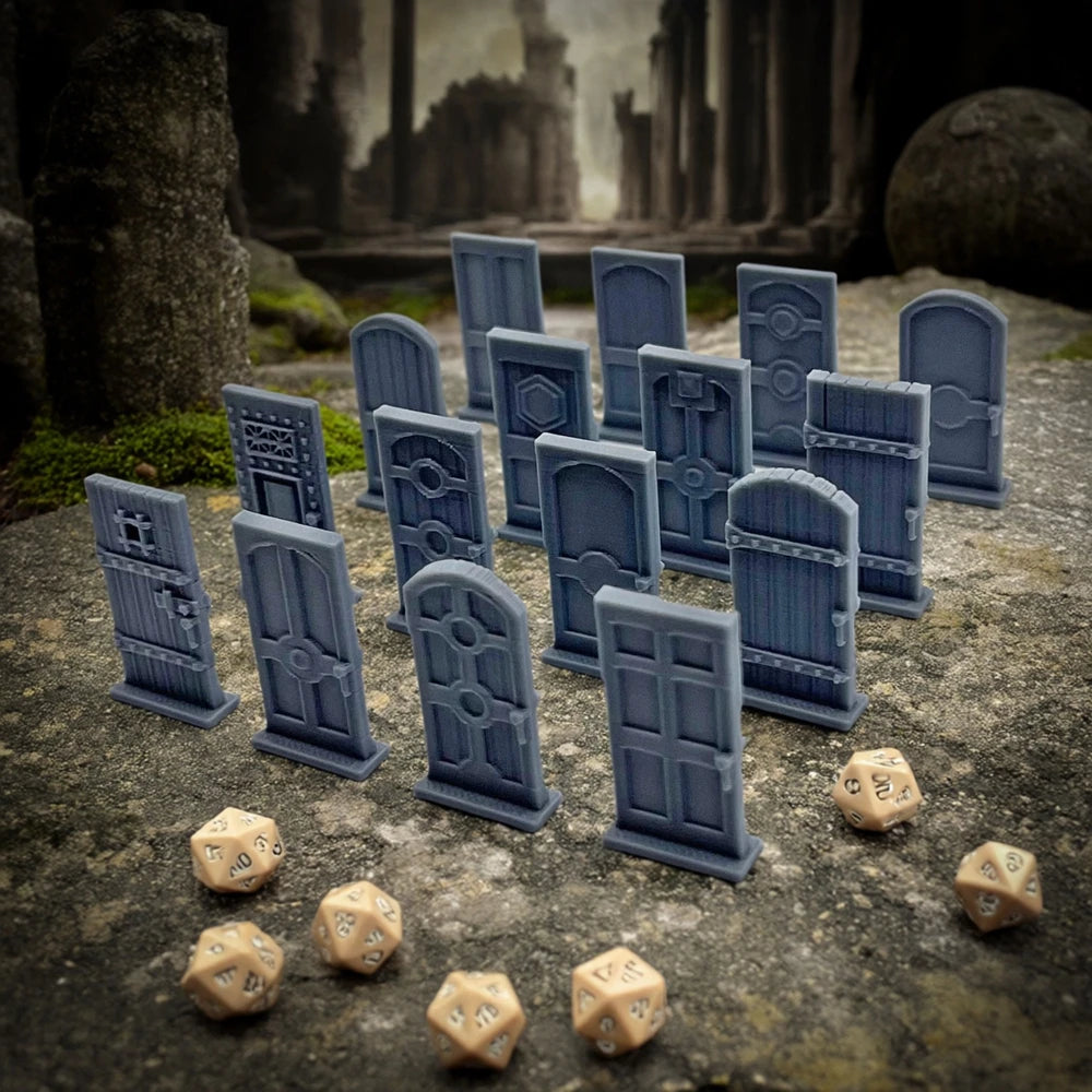 16pcs Dungeon Scenery Dungeon Doors Set Scenery & Terrain For Legend Games 3D Printed Tabletop RPG Scenery And Wargame Terrain