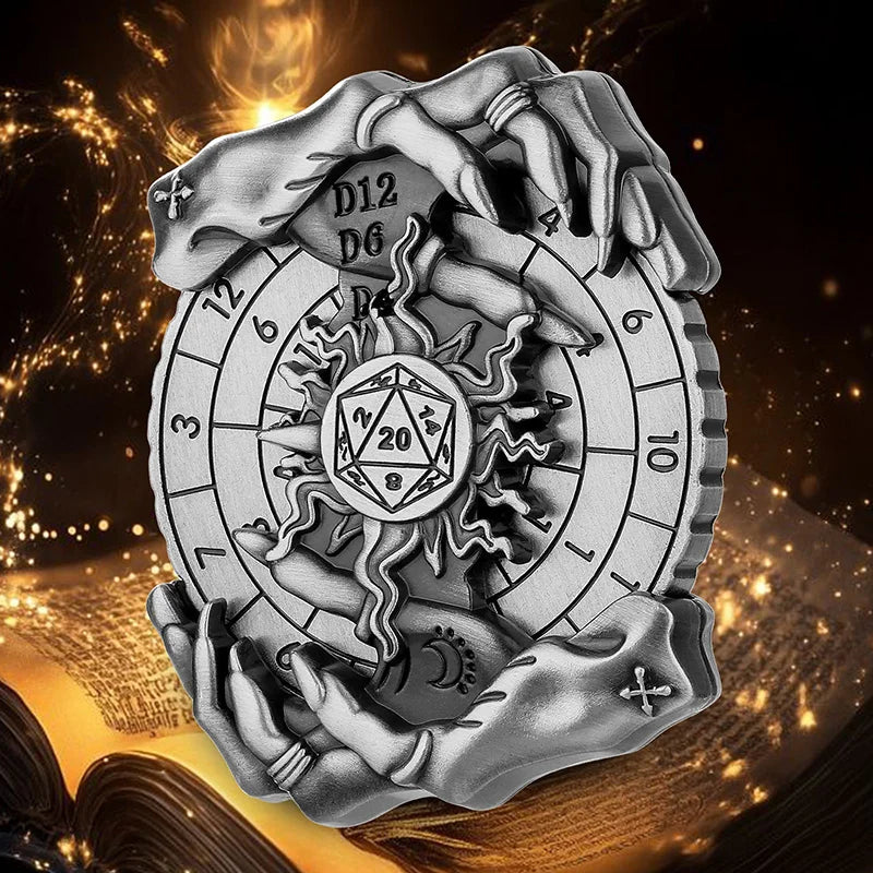 7 in 1 Roulette Dice Rotating Digital Compass DND Metal Dice for Dungeon & Dragons Role Playing Games RPG Spinner Tabletop Games