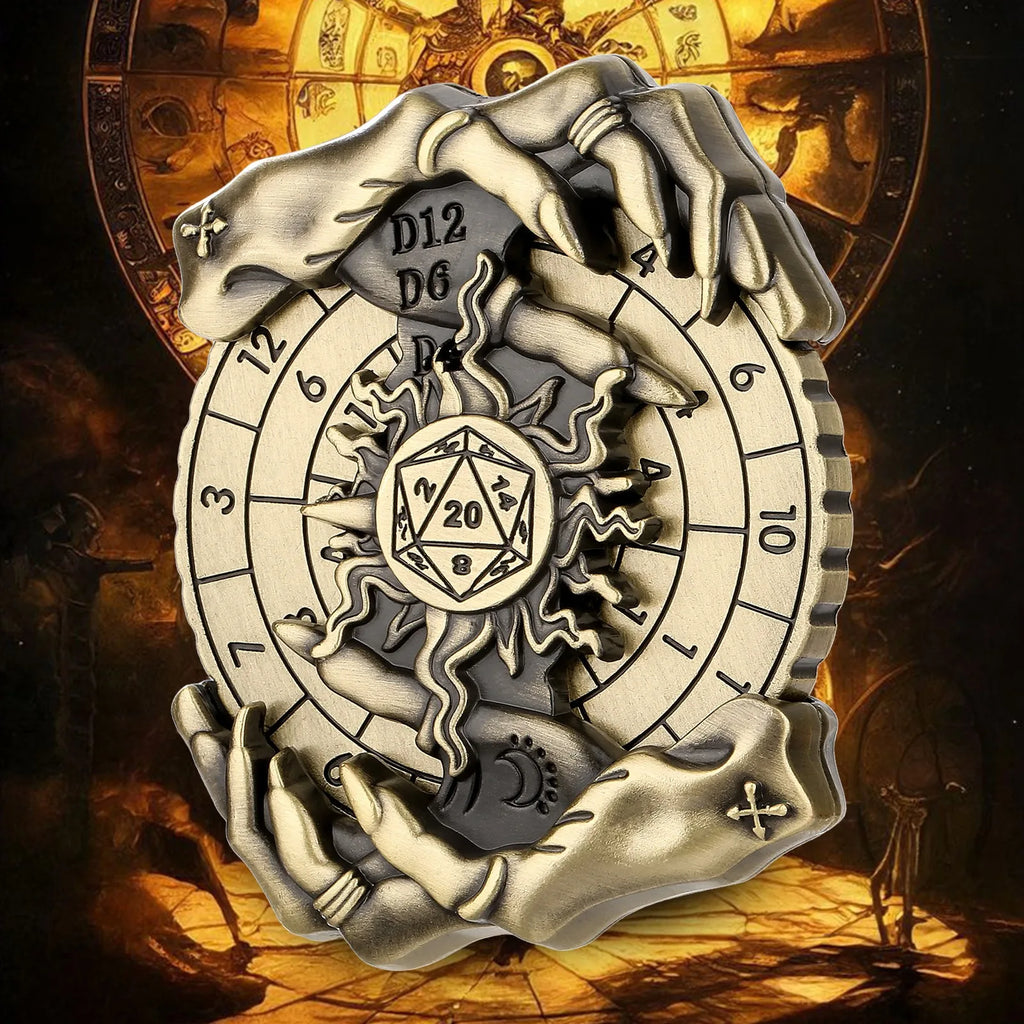 7 in 1 Roulette Dice Rotating Digital Compass DND Metal Dice for Dungeon & Dragons Role Playing Games RPG Spinner Tabletop Games