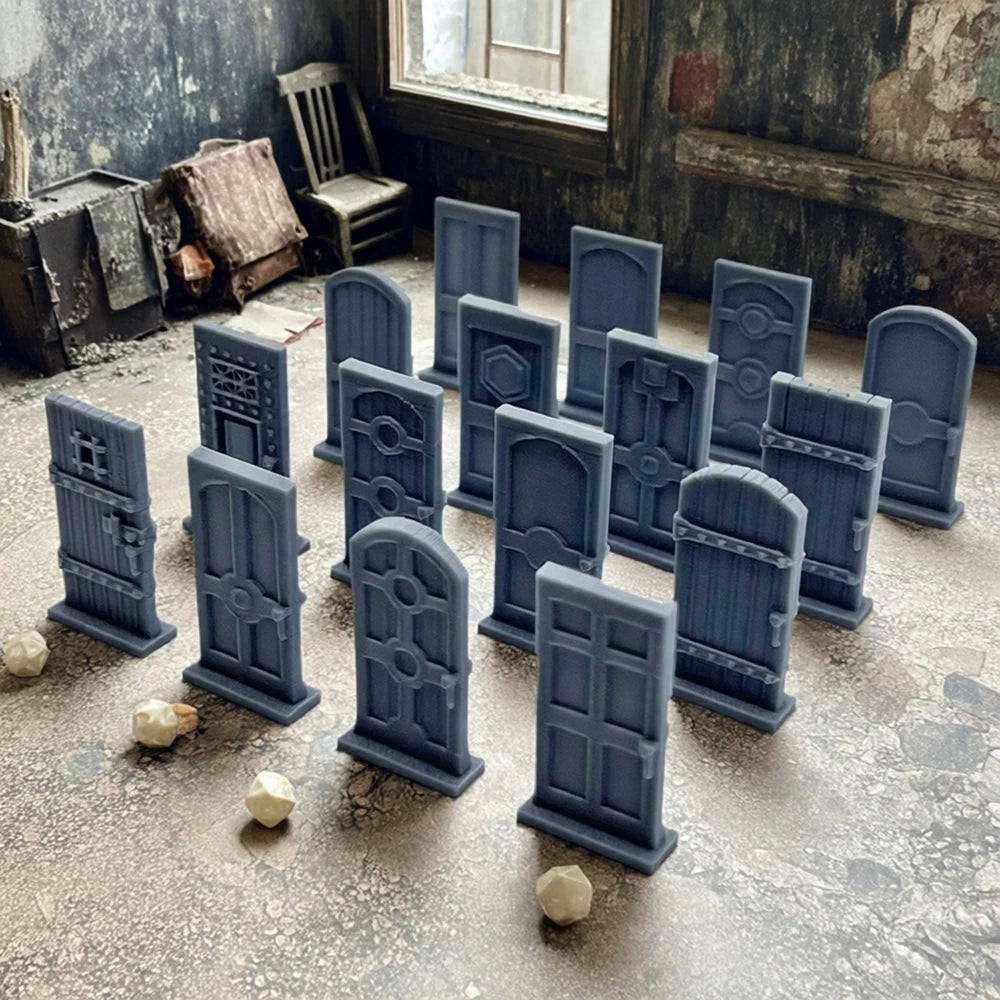 16pcs Dungeon Scenery Dungeon Doors Set Scenery & Terrain For Legend Games 3D Printed Tabletop RPG Scenery And Wargame Terrain