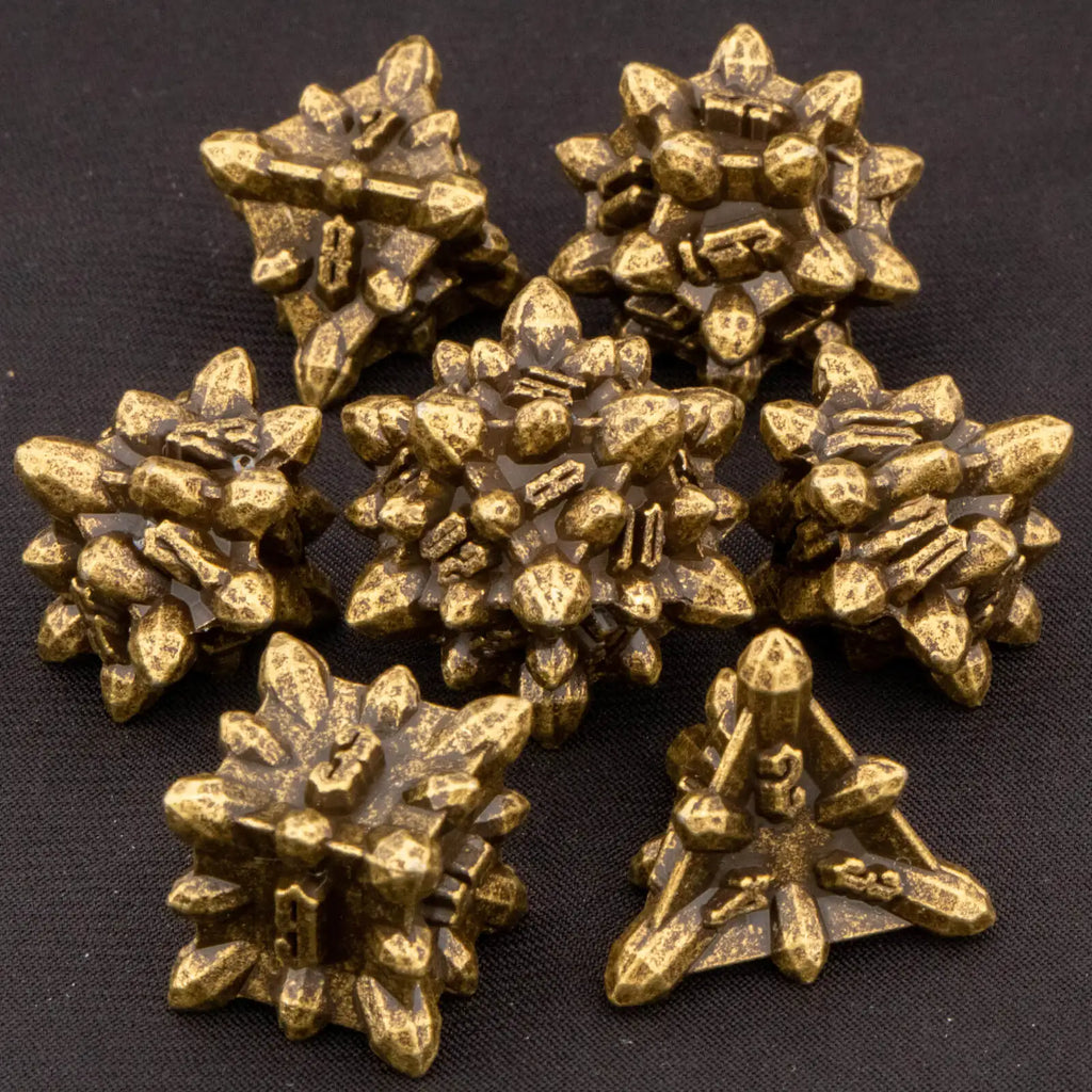 Bullet Dungeon and Dragon DND Metal Dice Set D&D, RPG Polyhedral Role Playing Game D and D D20 D12 D10 D8 D6 D4