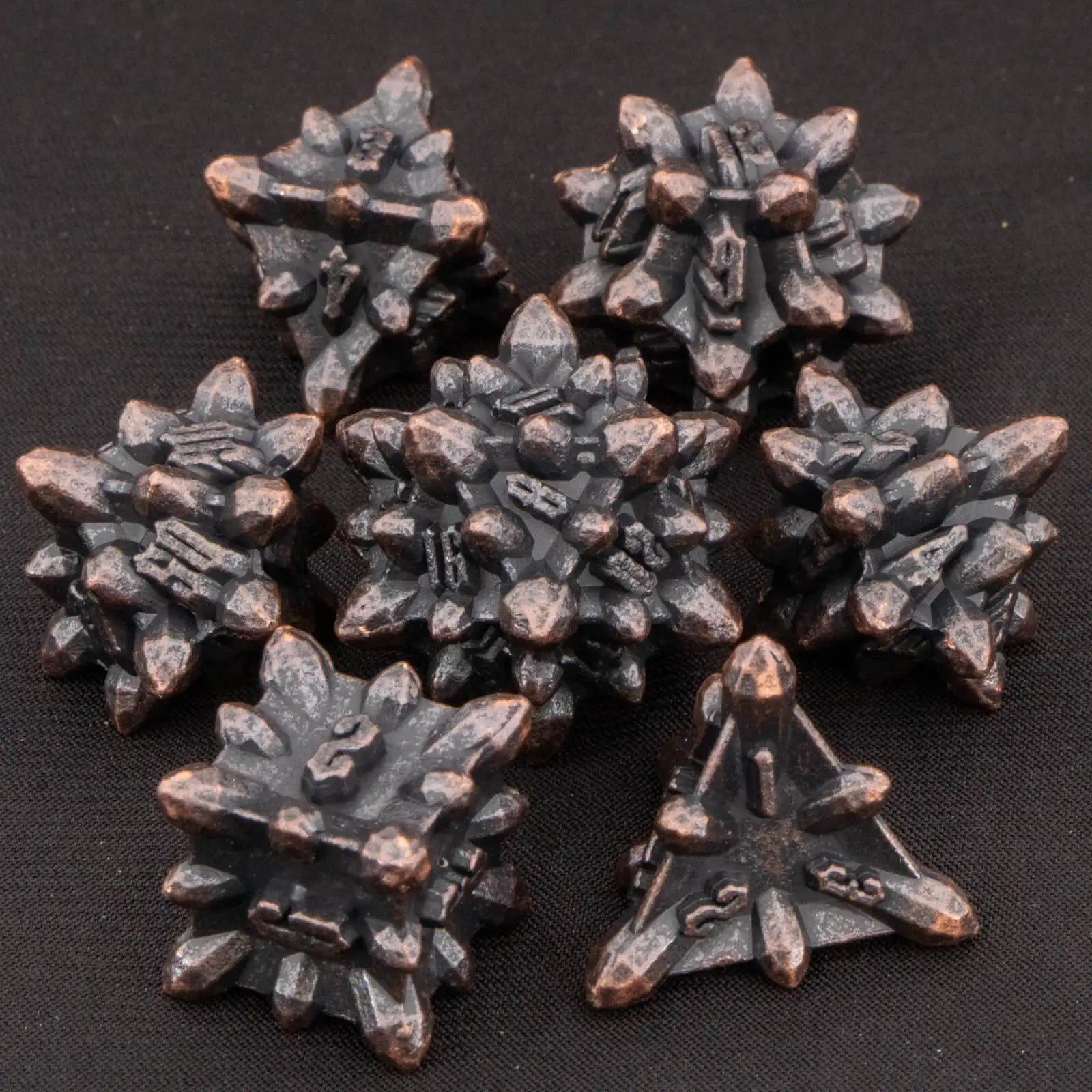 Bullet Dungeon and Dragon DND Metal Dice Set D&D, RPG Polyhedral Role Playing Game D and D D20 D12 D10 D8 D6 D4