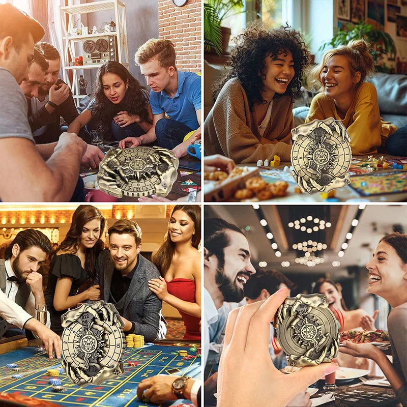 7 in 1 Roulette Dice Rotating Digital Compass DND Metal Dice for Dungeon & Dragons Role Playing Games RPG Spinner Tabletop Games