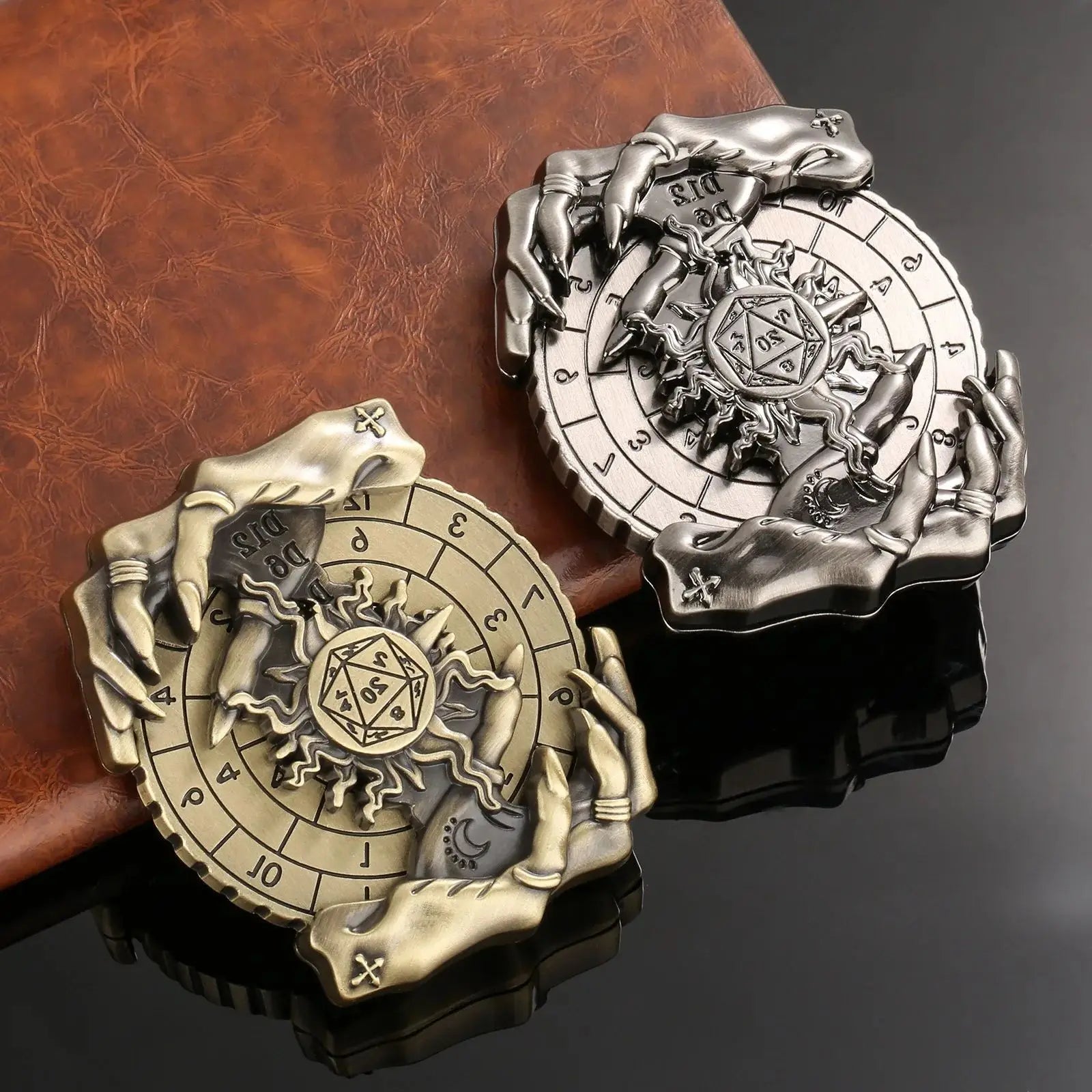 7 in 1 Roulette Dice Rotating Digital Compass DND Metal Dice for Dungeon & Dragons Role Playing Games RPG Spinner Tabletop Games