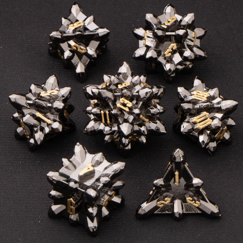 Bullet Dungeon and Dragon DND Metal Dice Set D&D, RPG Polyhedral Role Playing Game D and D D20 D12 D10 D8 D6 D4