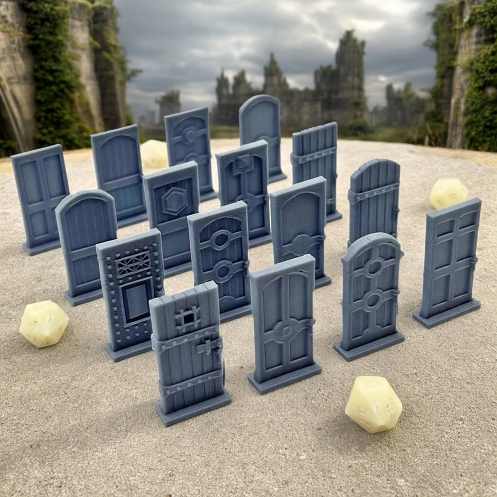 16pcs Dungeon Scenery Dungeon Doors Set Scenery & Terrain For Legend Games 3D Printed Tabletop RPG Scenery And Wargame Terrain